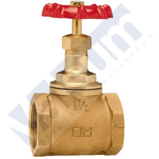 VALVULA DE ASIENTO, PASO RECTO, CUERPO BRONCE, TAPA LATON,  ROSCADA